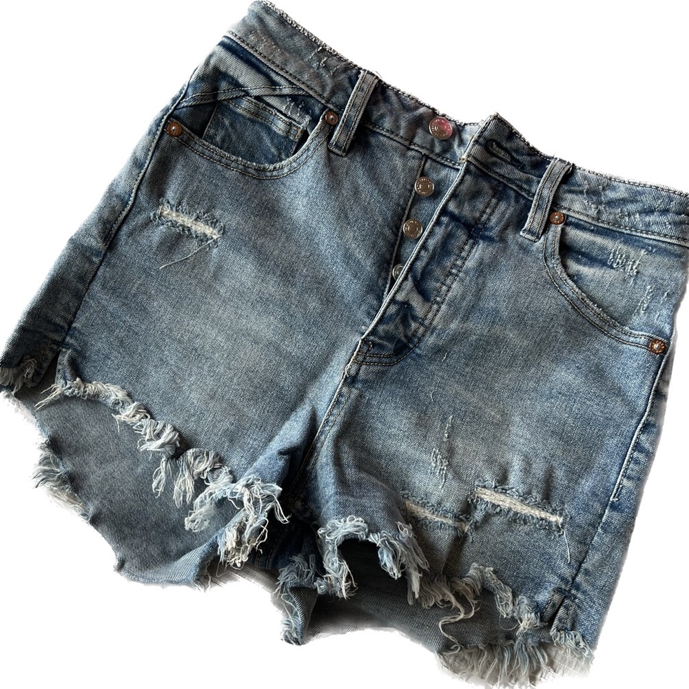 Free People x We The Free CRVY Vintage High Rise Short in Hightide Blue